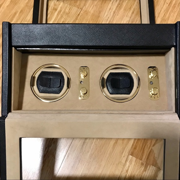 Wolf Designs Double Watch Winder Storage Box Black - Picture 6 of 12